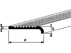 Afbeeldingen van AluArt Trapkant met neus aluminium 5 meter 40x15x2mm