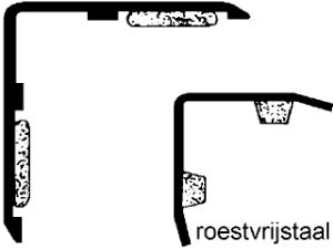 Afbeeldingen van Hoekbeschermer,  30 x 1000 mm, glans, rvs