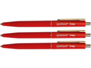 Afbeeldingen van Quantore balpen retra, kb102001red, metalen clip, rood