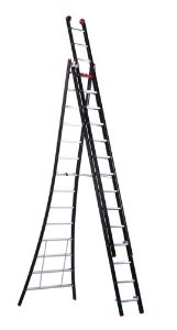 Afbeeldingen van Altrex Aluminium kokerladder (gecoat) - 3-delig reform Nevada 3x14