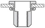 Afbeeldingen van Masterfix Blindklinkmoer MASTERGRIP RVS Hexatop open type/cilinderkop