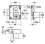 Afbeeldingen van JuNie® Draaistangslot opleg 7020 30mm zonder stang