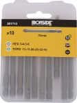 Afbeeldingen van Ironside Bitset 1/4"x75mm Torx-Hex 10 delig