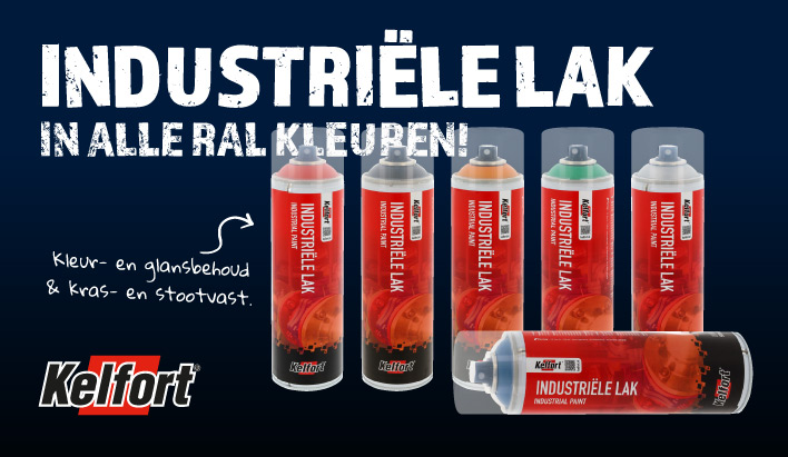 Kelfort Industriële Lak In Alle RAL Kleuren! Kleur- en glansbehoud & Kras- en Stootvast.